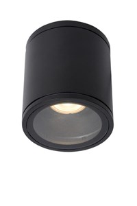 Lucide AVEN - Ceiling spotlight Bathroom - Ø 9 cm - 1xGU10 - IP65 - Black on