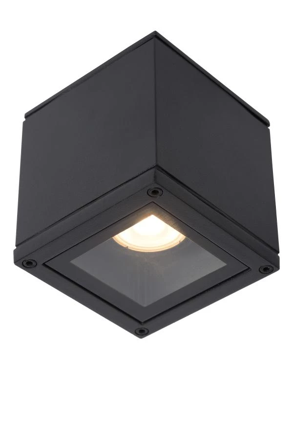 Lucide AVEN - Ceiling spotlight Bathroom - 1xGU10 - IP65 - Black - on