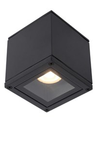 Lucide AVEN - Ceiling spotlight Bathroom - 1xGU10 - IP65 - Black on