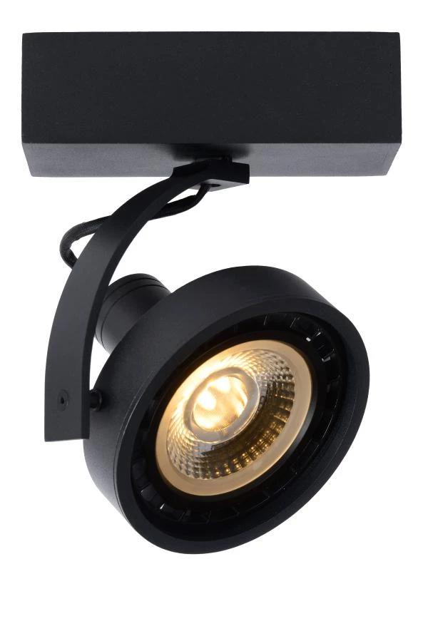 Lucide DORIAN - Plafondspot - LED Dim to warm - GU10 - 1x12W 2200K/3000K - Zwart - aan