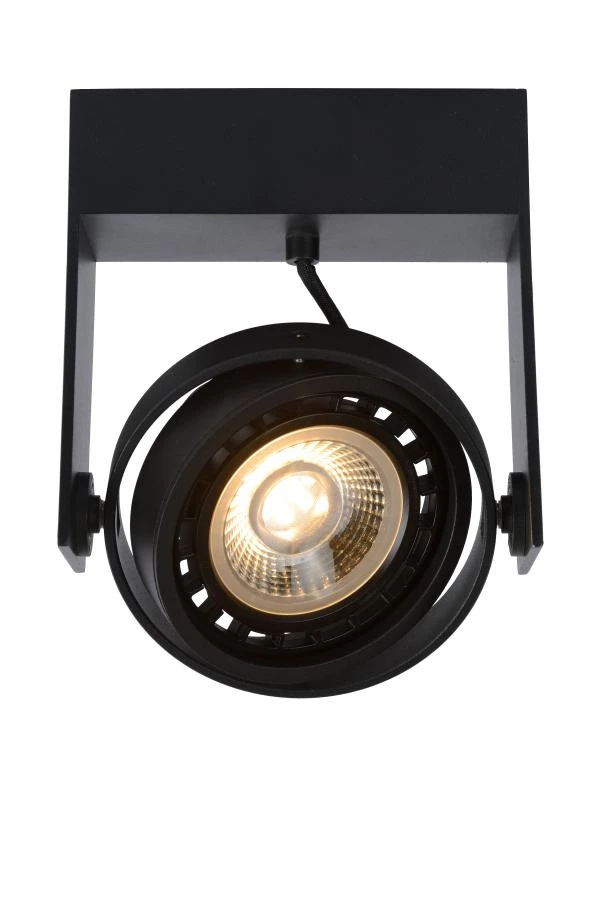 Lucide GRIFFON - Plafondspot - LED Dim to warm - GU10 - 1x12W 2200K/3000K - Zwart - aan