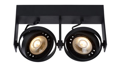 Lucide GRIFFON - Plafondspot - LED Dim to warm - GU10 (ES111) - 2x12W 2200K/3000K - Zwart