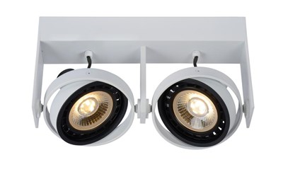 Lucide GRIFFON - Ceiling spotlight - LED Dim to warm - GU10 (ES111) - 2x12W 2200K/3000K - White