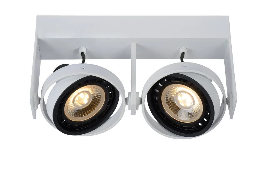 Lucide GRIFFON - Foco de techo - LED Dim to warm - GU10 (ES111) - 2x12W 2200K/3000K - Blanco - AAN 1