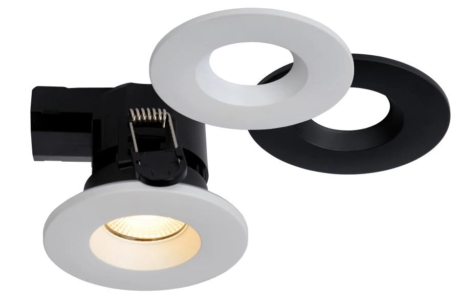 Lucide BINKY LED - Recessed spotlight Bathroom - Ø 8,8 cm - LED Dim. - 1x6,5W 3000K - IP65 - Black - on 9