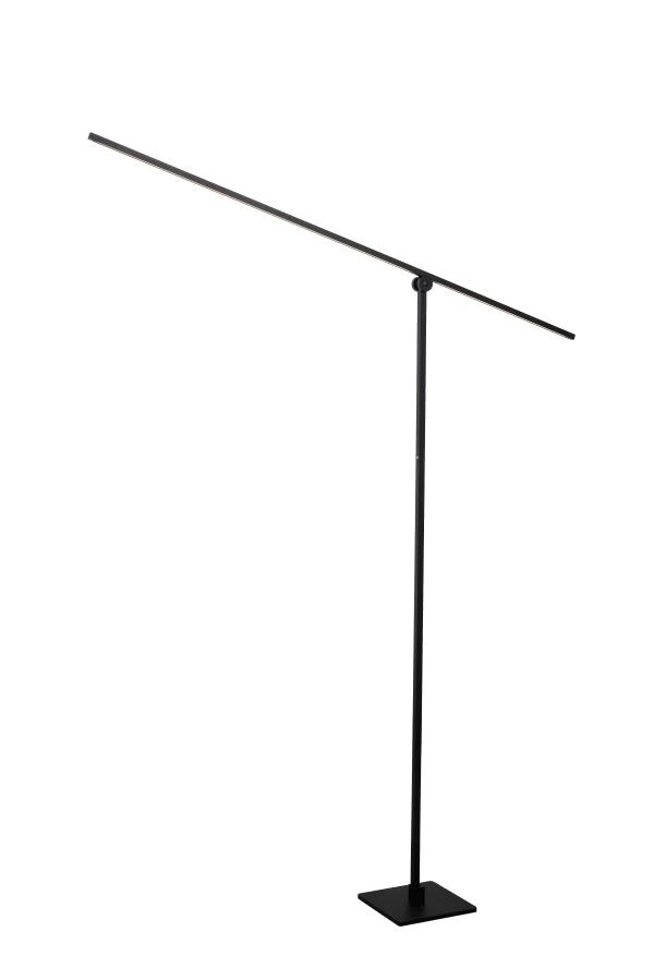Lucide AGENA - Leeslamp - LED Dimb. - 1x14,5W 2700K - 3 StepDim - Zwart - aan