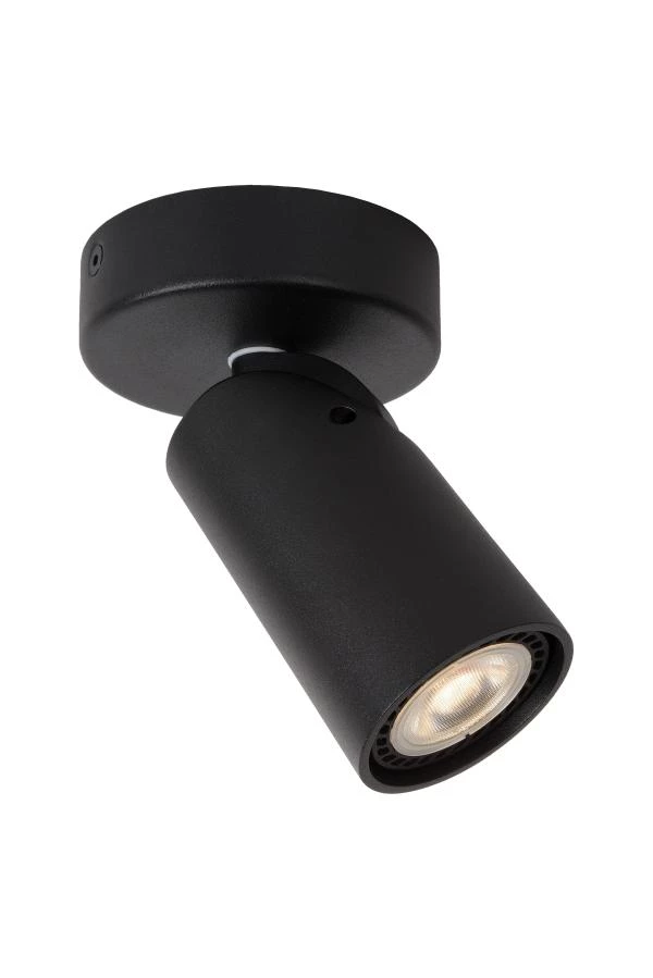 Lucide XYRUS - Ceiling spotlight - Ø 9 cm - LED Dim to warm - GU10 - 1x5W 2200K/3000K - Black - on