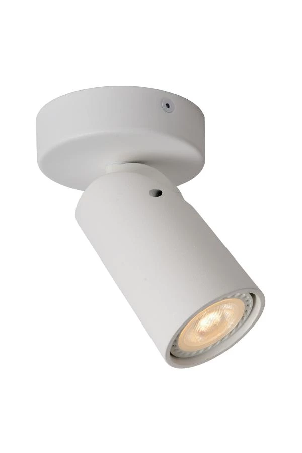 Lucide XYRUS - Spot plafond - Ø 9 cm - LED Dim to warm - GU10 - 1x5W 2200K/3000K - Blanc - allumé 1