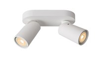 Lucide XYRUS - Deckenstrahler - LED Dim to warm - GU10 - 2x5W 2200K/3000K - Weiß EINgeschaltet 1