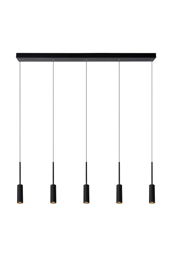 Lucide TUBULE - Lámpara colgante - LED - 5x7W 2700K - Negro - AAN