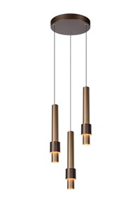 Lucide MARGARY - Pendant light - Ø 28 cm - LED Dim. - 3x4W 2700K - Coffee on 6