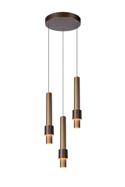 Lucide MARGARY - Suspension - Ø 28 cm - LED Dim. - 3x4W 2700K - Café