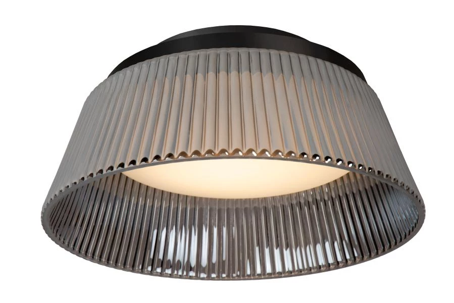 Lucide VIXI - Flush ceiling light - Ø 35 cm - LED Dim. - 1x17,6W 2900K - Smoke Grey - on 5