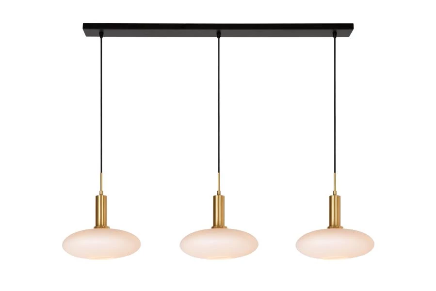 Lucide SINGALA - Hanglamp - 3xE27 - Mat Goud / Messing - aan 2