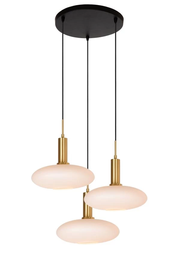 Lucide SINGALA - Hanglamp - 3xE27 - Mat Goud / Messing - aan 2