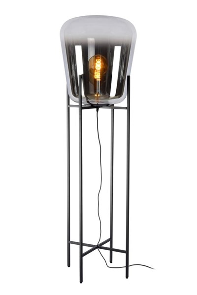 Lucide GLORIO - Lámpara de suelo - Ø 45 cm - 1xE27 - Negro