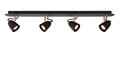 Lucide RIDE-LED - Spot plafond - LED Dim. - GU10 - 4x5W 3000K - Cuivre