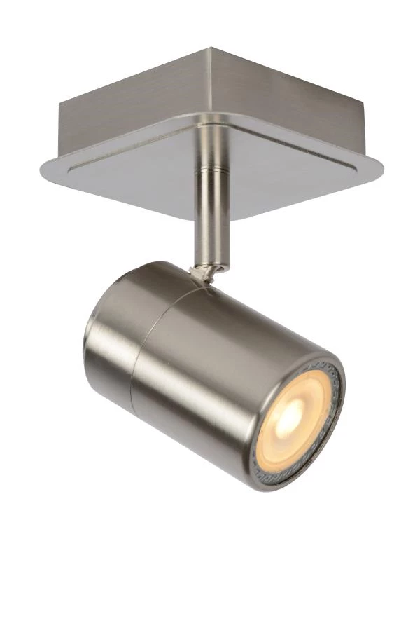 Lucide LENNERT - Plafondspot - LED Dimb. - GU10 - 1x5W 3000K - Mat chroom - aan 2
