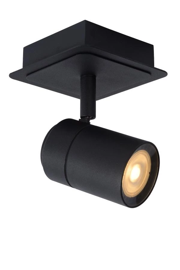 Lucide LENNERT - Spot plafond Salle de bains - LED Dim. - GU10 - 1x5W 3000K - IP44 - Noir - AAN