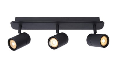 Lucide LENNERT - Ceiling spotlight Bathroom - LED Dim. - GU10 - 3x5W 3000K - IP44 - Black