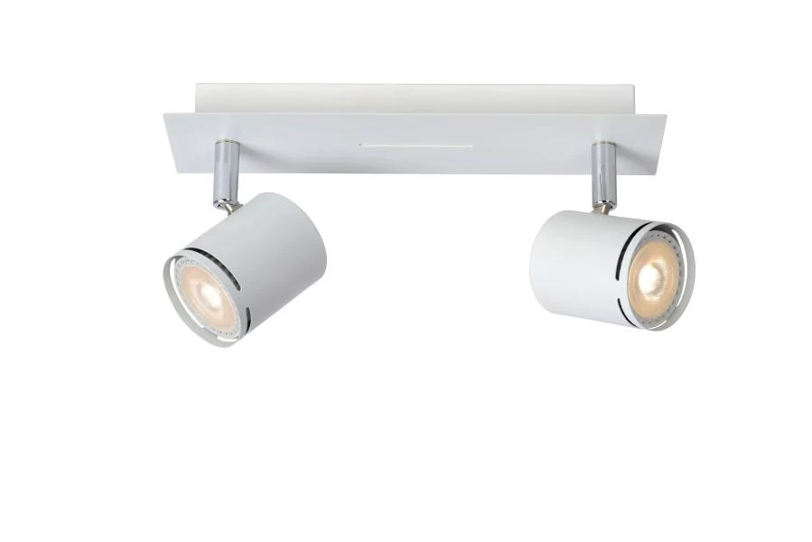 Lucide RILOU - Spot plafond - LED Dim. - GU10 - 2x5W 3000K - Blanc - allumé 1