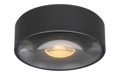 Lucide RAYEN - Deckenstrahler Badezimmer - Ø 10 cm - LED - 1x6W 3000K - IP65 - Schwarz