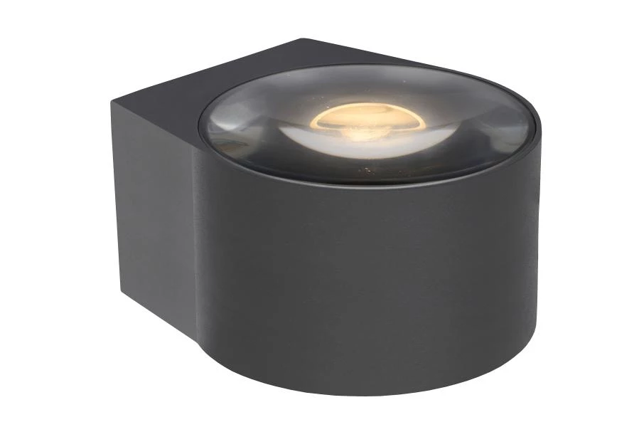 Lucide RAYEN - Wall spotlight Bathroom - LED - 1x12W 3000K - IP65 - Black - on