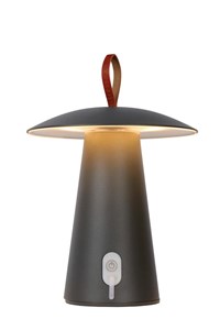 Lucide LA DONNA - Lampe de table Extérieur Rechargeable - Batterie - Ø 19,7 cm - LED Dim. - 1x2W 2700K - IP54 - 3 StepDim - Anthracite allumé 9