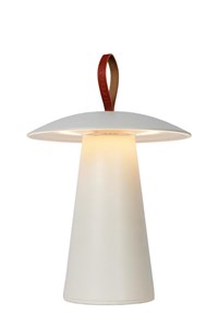 Lucide LA DONNA - Lámpara de mesa Dentro/Fuera Recargable - Batería/acumulador - Ø 19,7 cm - LED Regul. - 1x2W 2700K - IP54 - 3 StepDim - Blanco AAN 1