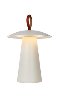 Lucide LA DONNA - Lampe de table Extérieur Rechargeable - Batterie - Ø 19,7 cm - LED Dim. - 1x2W 2700K - IP54 - 3 StepDim - Blanc allumé 1