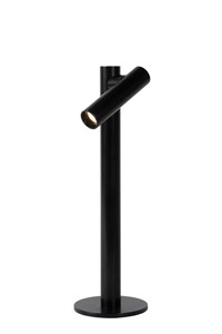 Lucide ANTRIM - Lampe de table Rechargeable - Batterie - LED Dim. - 1x2,2W 2700K - IP54 - Avec socle de charge par contact - Noir allumé