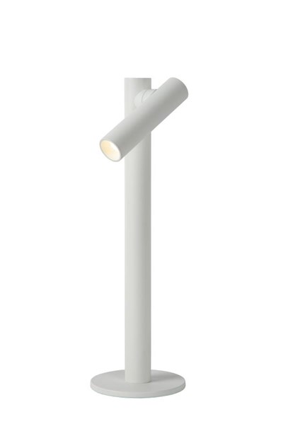 Lucide ANTRIM - Lámpara de mesa Dentro/Fuera Recargable - Batería/acumulador - LED Regul. - 1x2,2W 2700K - IP54 - Con estación de carga inalámbrica - Blanco