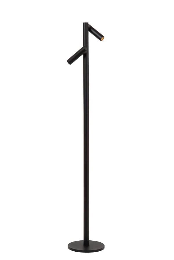Lucide ANTRIM - Rechargeable Floor reading lamp - Battery - LED Dim. - 2x2,2W 2700K - IP54 - With wireless charging pad - Black - on