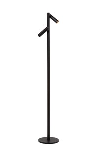 Lucide ANTRIM - Rechargeable Floor reading lamp - Battery - LED Dim. - 2x2,2W 2700K - IP54 - With wireless charging pad - Black on