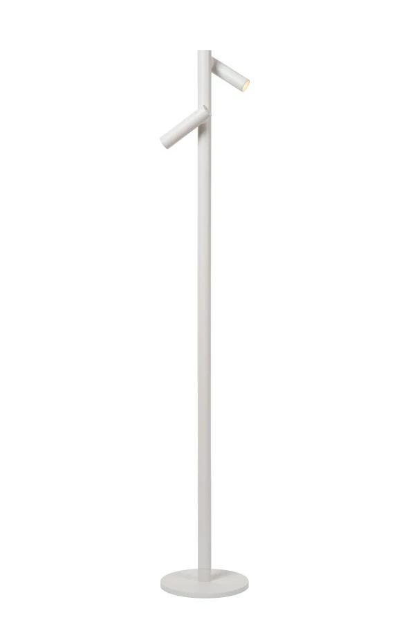 Lucide ANTRIM - Rechargeable Floor reading lamp - Battery - LED Dim. - 2x2,2W 2700K - IP54 - With wireless charging pad - White - on 1