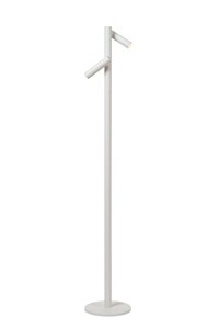 Lucide ANTRIM - Rechargeable Floor reading lamp - Battery - LED Dim. - 2x2,2W 2700K - IP54 - With wireless charging pad - White on 1