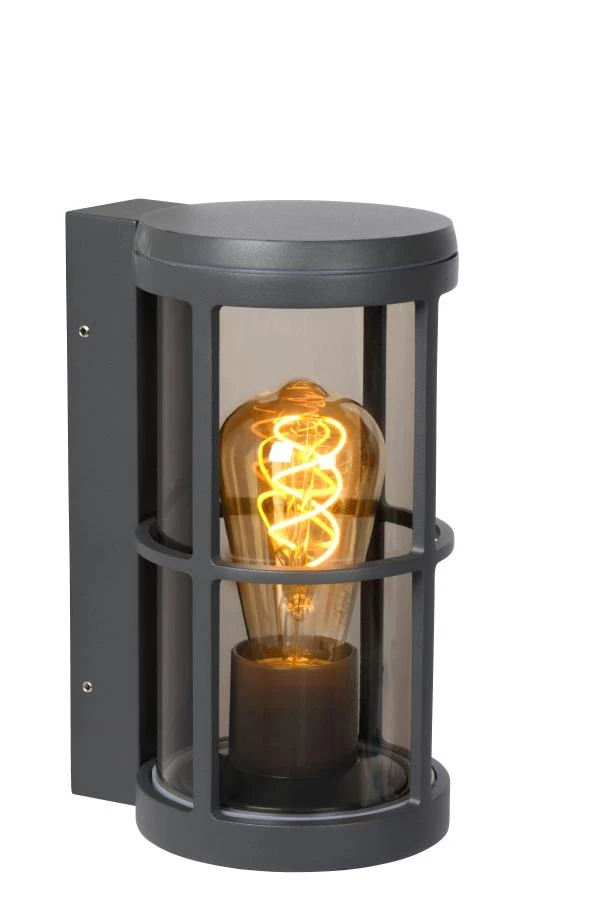 Lucide NAVI - Wandlamp Binnen/Buiten - 1xE27 - IP54 - Antraciet - aan 9