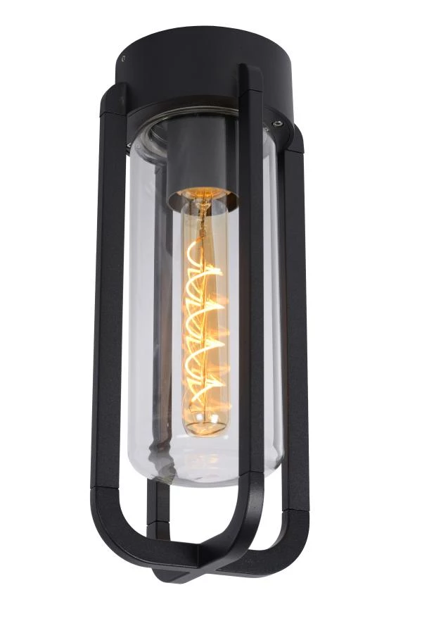 Lucide GARLAND - Flush ceiling light Indoor/Outdoor - Ø 15,1 cm - 1xE27 - IP44 - Black - on