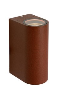 Lucide BOOGY - Foco de pared / Lámpara de pared Dentro/Fuera - 2xGU10 - IP44 - Marrón óxido AAN 7