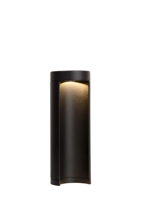 Lucide COMBO - Sokkellamp Buiten - Ø 9 cm - LED - 1x9W 3000K - IP54 - Zwart - aan