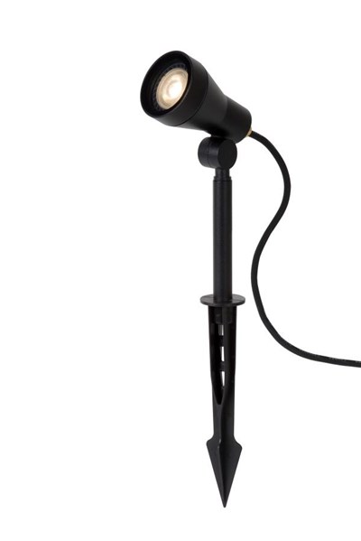 Lucide SPIKE - Foco de jardín - LED Regul. - GU10 - 1x5W 3000K - IP54 - Negro