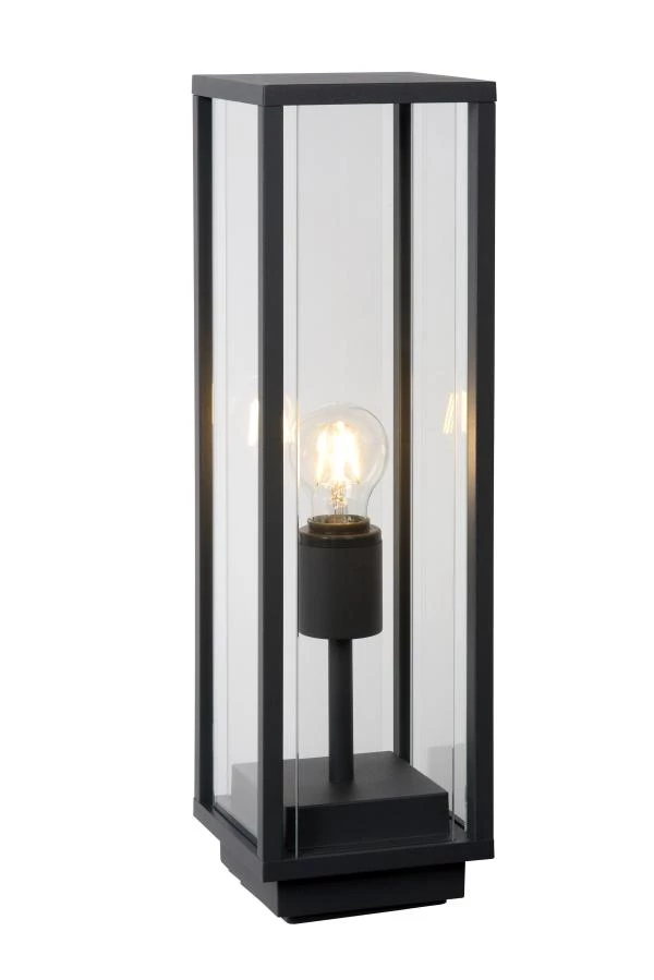 Lucide CLAIRE - Bollard light Outdoor - 1xE27 - IP54 - Anthracite - on