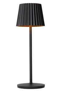 Lucide JUSTINE - Lampe de table Extérieur - LED Dim. - 1x2W 2700K - IP54 - Avec socle de charge par contact - Noir allumé