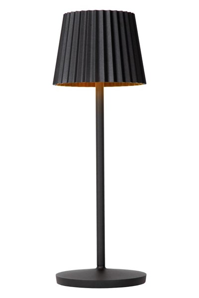 Lucide JUSTINE - Lampe de table Extérieur - LED Dim. - 1x2W 2700K - IP54 - Avec socle de charge par contact - Noir