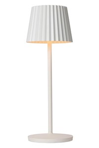 Lucide JUSTINE - Tafellamp Buiten - LED Dimb. - 1x2W 2700K - IP54 - Met contact oplaadplatforrm - Wit aan 1