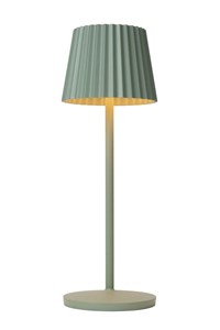 Lucide JUSTINE - Rechargeable Table lamp Outdoor - Battery - LED Dim. - 1x2W 2700K - IP54 - With wireless charging pad - Green on 3