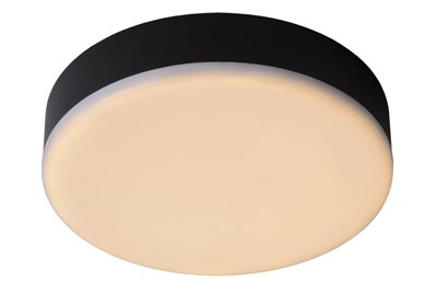 Lucide CERES-LED - Plafonnier Salle de bains - Ø 21,5 cm - LED Dim. - 1x30W 3000K - IP44 - Noir