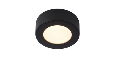 Lucide BRICE-LED - Lámpara de techo Baño - Ø 11,7 cm - LED Regul. - 1x8W 3000K - IP44 - Negro