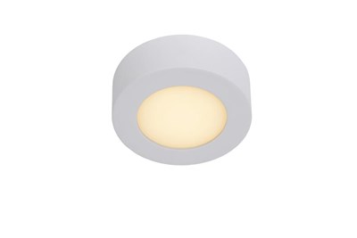 Lucide BRICE-LED - Plafonnier Salle de bains - Ø 11,7 cm - LED Dim. - 1x8W 3000K - IP44 - Blanc