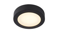 Lucide BRICE-LED - Deckenleuchte Badezimmer - Ø 18 cm - LED Dim. - 1x11W 3000K - IP44 - Schwarz AAN